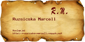 Ruzsicska Marcell névjegykártya